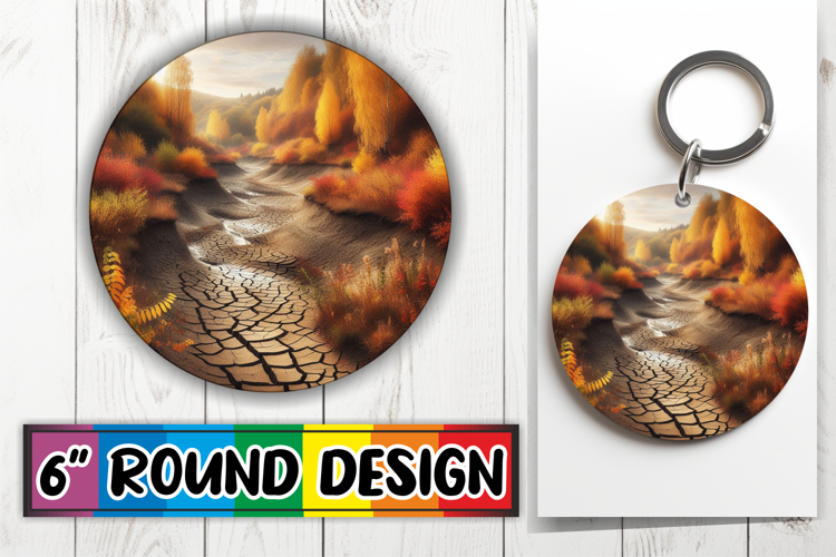 Cheerful Circle Keychains Design PNG, Autumn