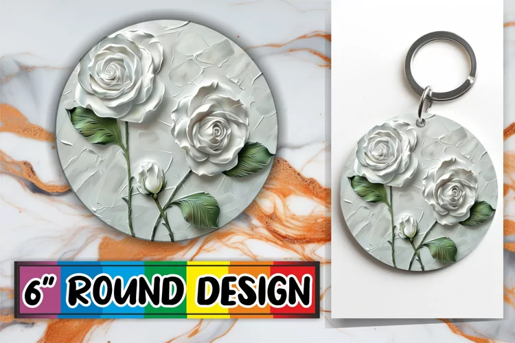 Petal Serenity: 3D Circle Design Sublimation