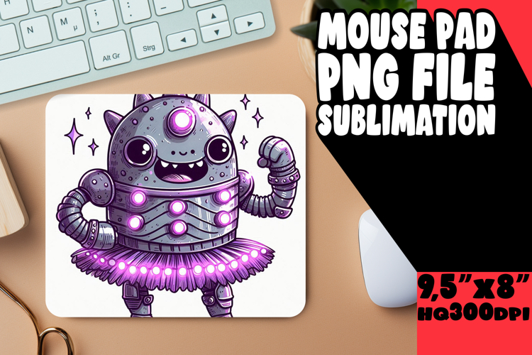 Joyful Desk Pad Design PNG, Monster