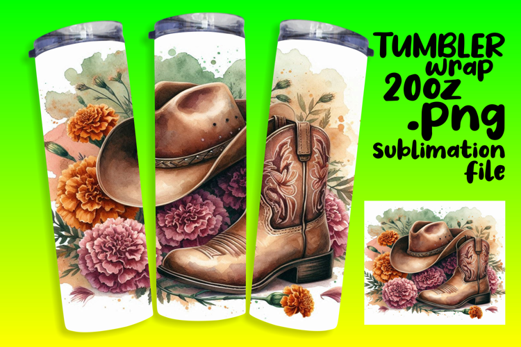 STYLISH 20oz Tumbler Wrap Design , Western