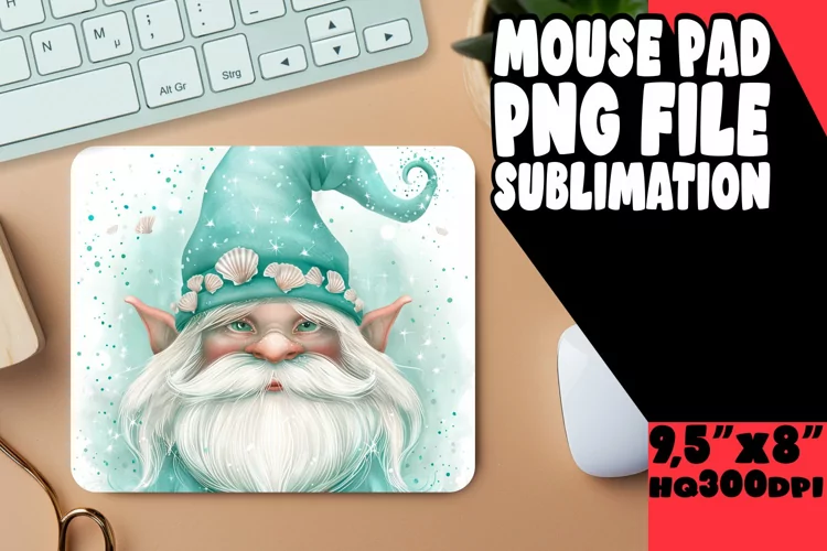 Springtime Serenade: Gnome Mouse Pad Design Sublimation PNG