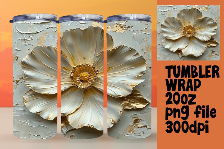 Enchanted Spring: 3D Floral Tumbler Design
