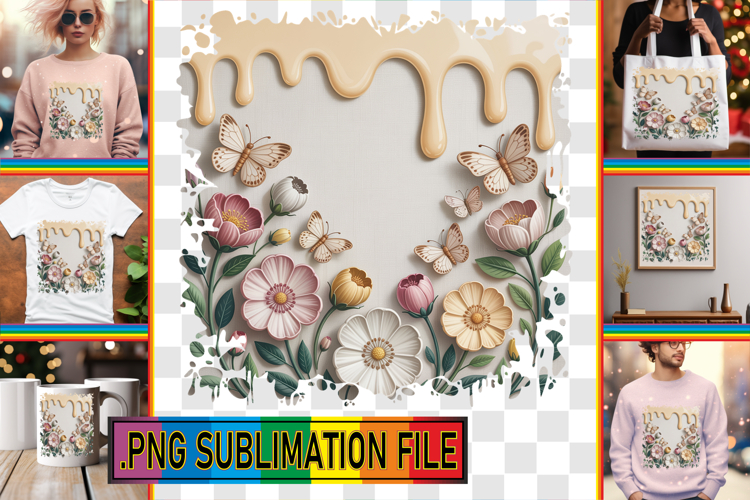 Stylish TSHIRT Sublimation Ideas, 3D Flowers