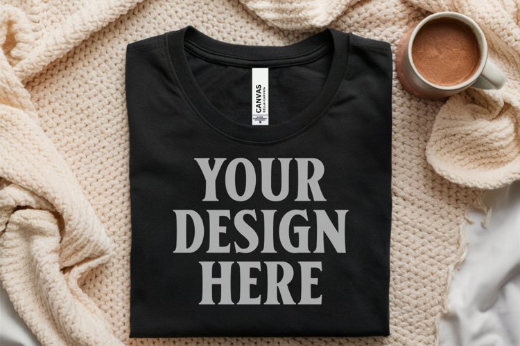 Black Tshirt Mockup Image 7