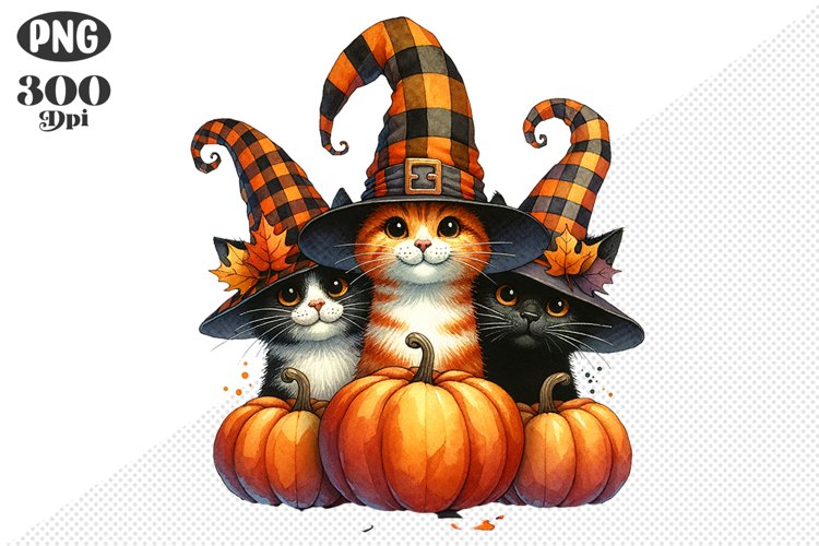 Halloween Cat And Pumpkin Sublimation - Clipart PNG Design