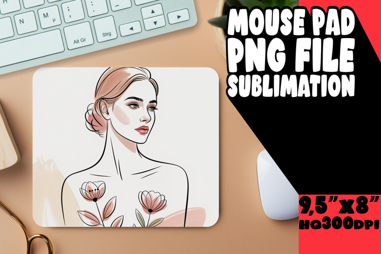 Unique Desk Mat Sublimation PNG, Beauty Woman