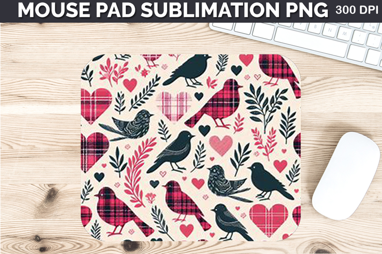 Watercolor Dove Mouse Pad Sublimation - Valentines PNG