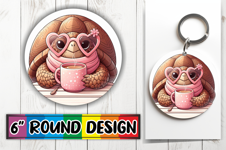 Playful Car Coasters Sublimation PNG, Turtle