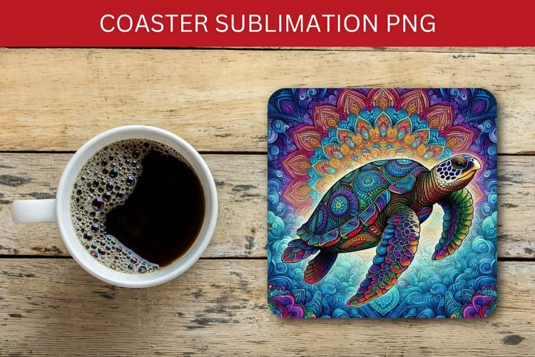 square coaster - turtle