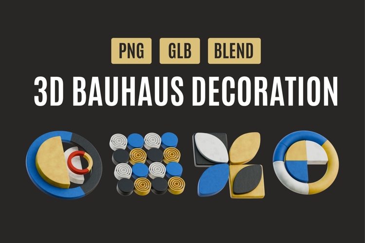 Modern Bauhaus 3D Geometry Pack 01