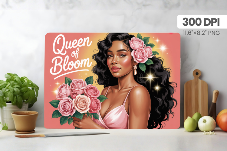 Afro Girl/Woman Melanin braided hair Cutting Board PNG Desig