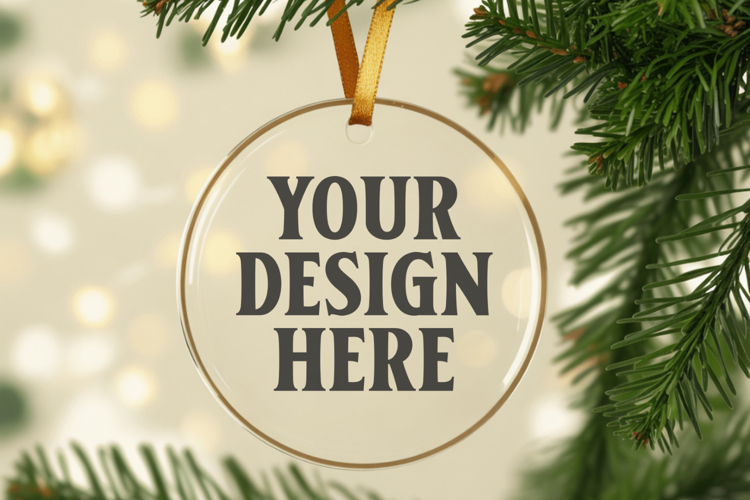 Acrylic Christmas Ornament Mockups , acrylic blank mockup