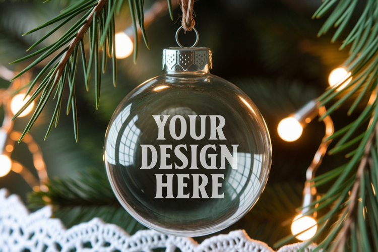 Acrylic Christmas Ornament Mockup , christmas ornament mocku