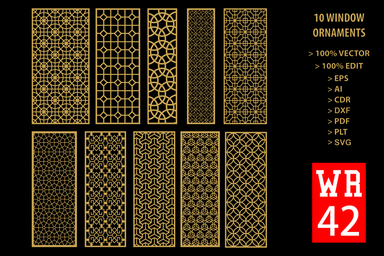 WR 42, Carved Window Ornaments Laser Cutting example image 1