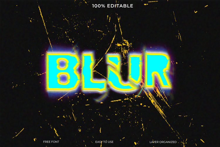 Modern vibrant Blur text graphic design, perfect for bran example image 1