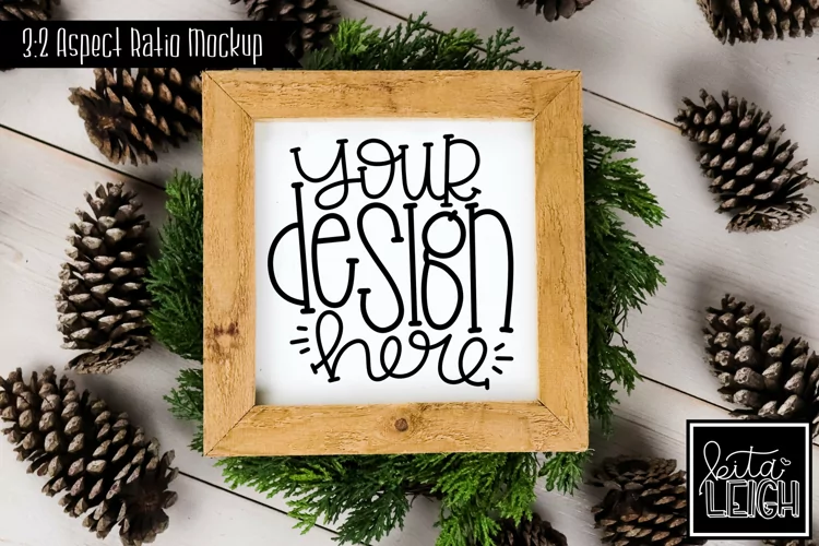 Square Sign Fall and Christmas Mockup | Stylized Photo