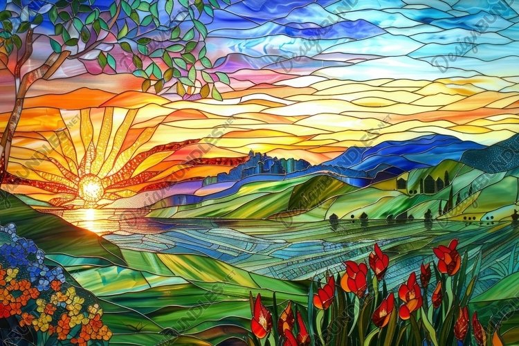 Stained Glass Texture Image 3
