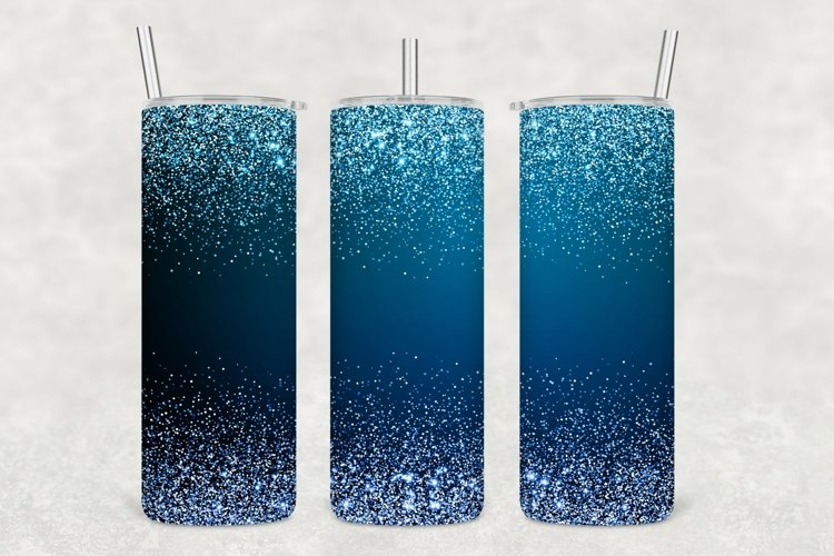 Blue Shades Sparkle Glitter Tumbler Sublimation