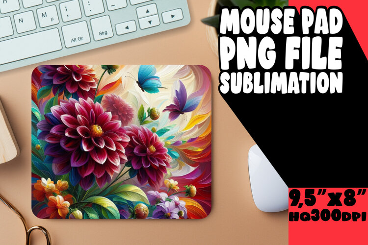 Unique Mouse Mat Sublimation, Flowers example image 1