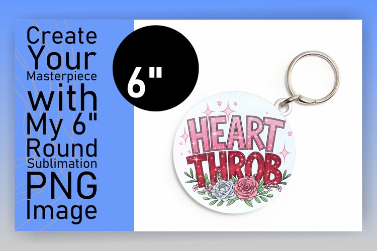 Cute Circle PNG Keychain Design , Valentines