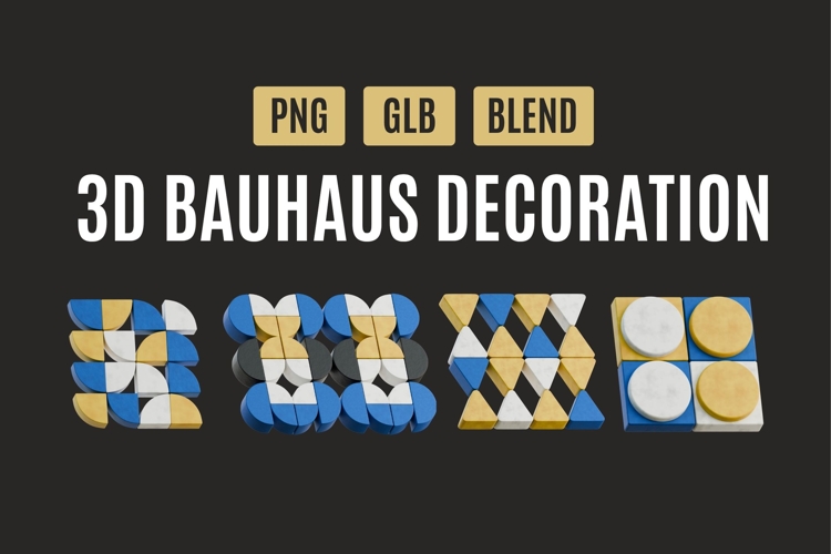 Modern Bauhaus 3D Geometry Pack 02