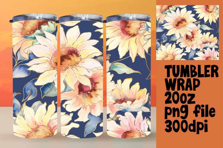 Personalized Tumbler Artwork , Flower Pattern