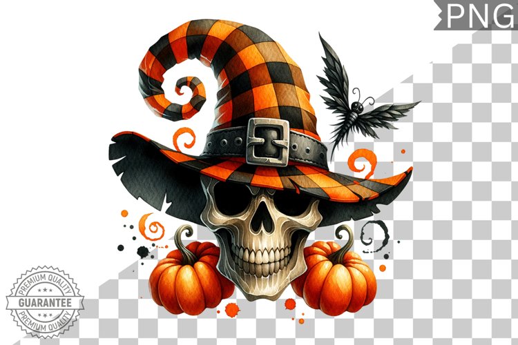 Halloween Skull Sublimation - Clipart PNG Design