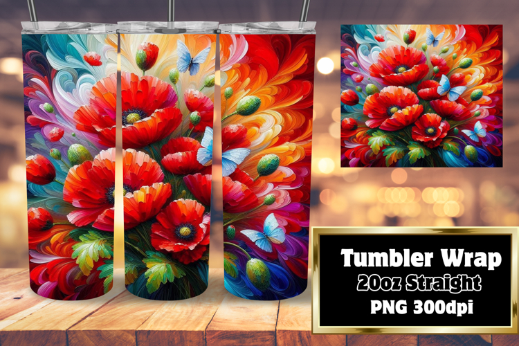 SOPHISTICATED 20oz Tumbler Template , Flowers