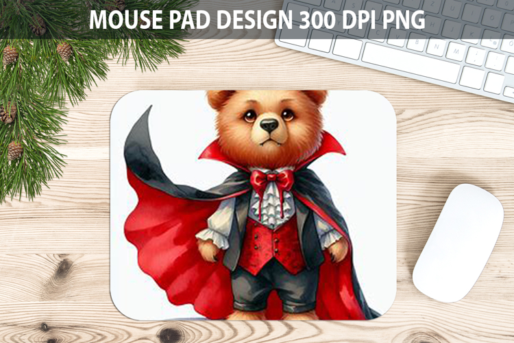 Watercolor Bear Mouse Pad Sublimation - Animal PNG Design