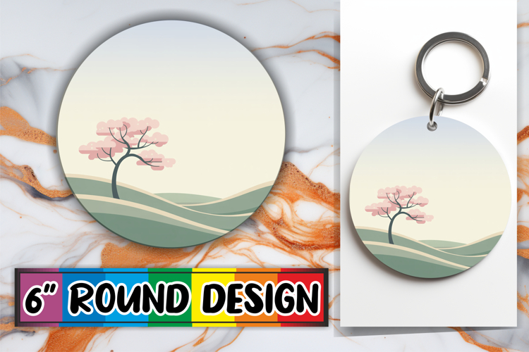 Heartfelt Circle Keychain Sublimation, Spring