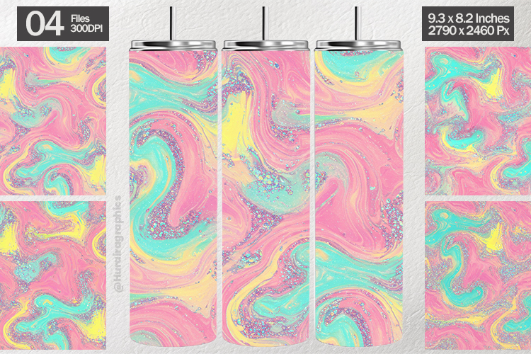 Neon Pastel Glitter Tumbler Wrap| Tumbler Sublimation