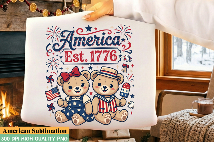 America Es.1776 Sublimation Design,Happy 4th of july png