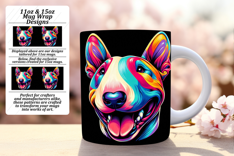 Elegant 15oz Mug Wrap Png Artwork , Dog