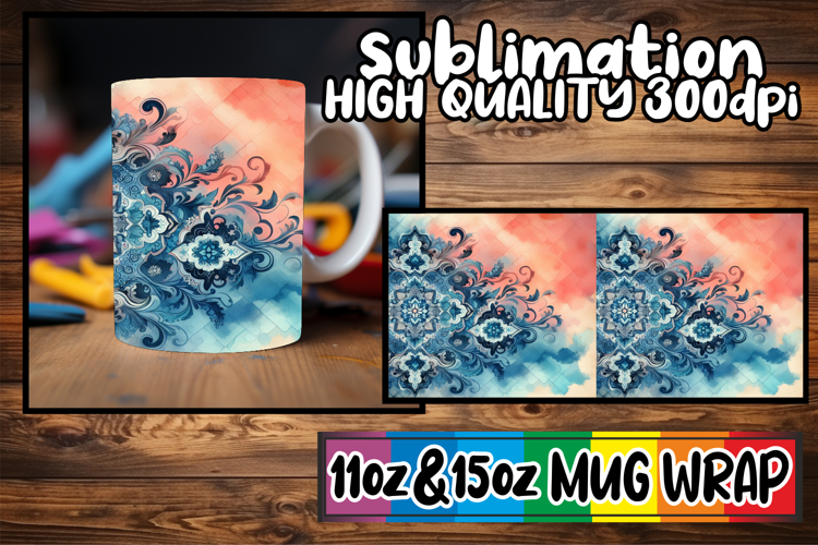 Dreamy afternoons sublimation print wrap, Watercolor Pattern