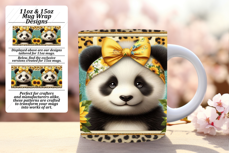 Elegant 15oz Mug Wrap Png Template , Cute Animals