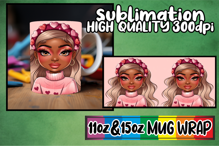 Whimsical nights sublimation print wrap, Afro Girl