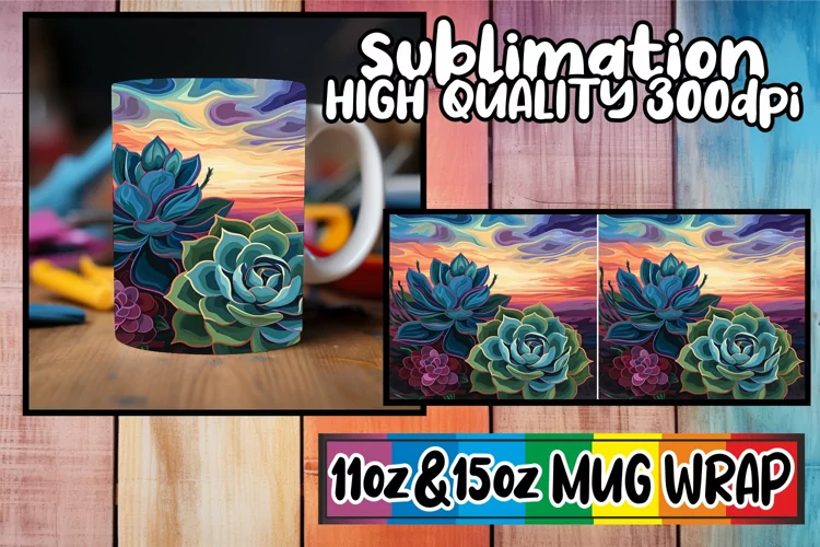 Nostalgic Retro Flower Charm: Mug Wrap Sublimation