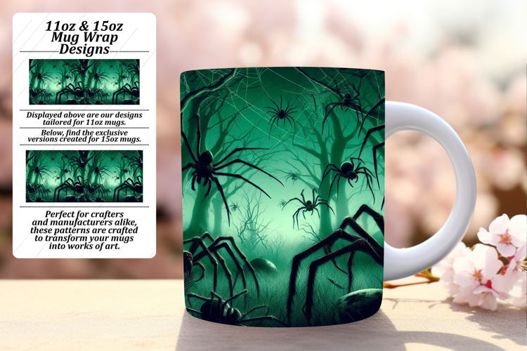Cute 15oz Mug Wrap Png Artwork , Horror Halloween