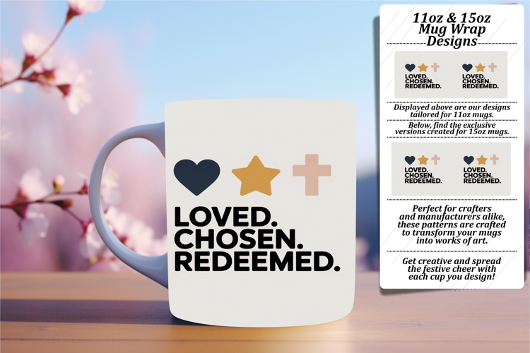 Stylish 15oz Mug Wrap Png Artwork , Religious