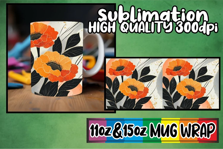Enchanted days 11oz 15oz mug wrap, Flower