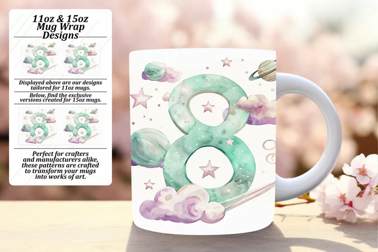 Numeric Symphony: Mug Wrap Designs 11oz/15oz