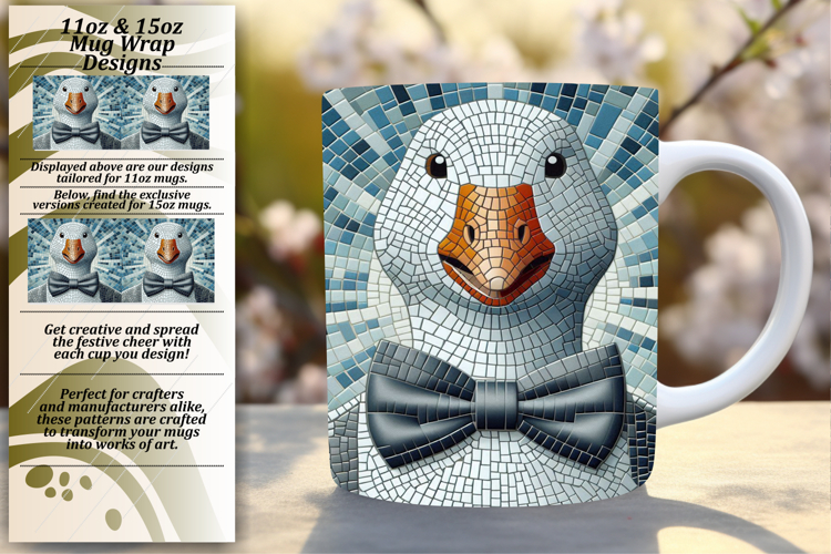 CLASSY PNG Mug Wrap Design 15oz , Goose