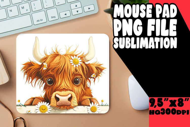 Adorable Peekaboo Cow Mouse Pad Sublimation