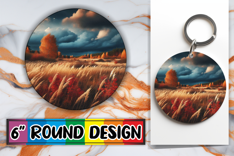 Sweet Circle Coasters Design PNG, Autumn