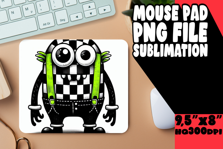 Whimsical Mouse Mat Sublimation, Monster