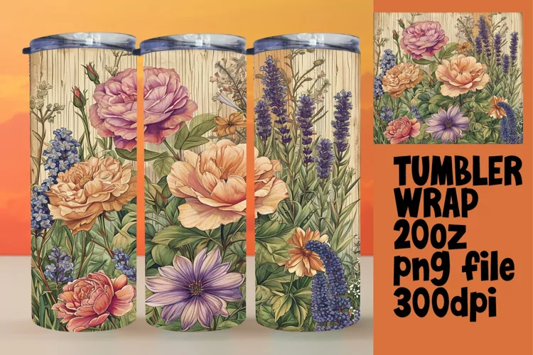 Vintage Blossom Sublimation Tumbler - 20oz Dream