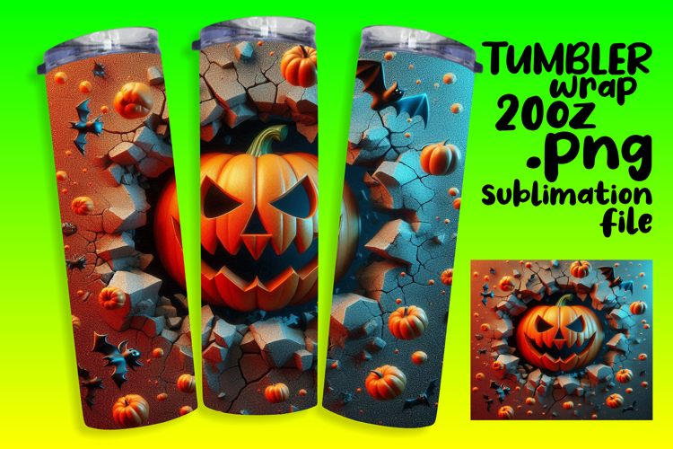 FASHIONABLE 20oz Tumbler Graphic , 3D Pumpkin