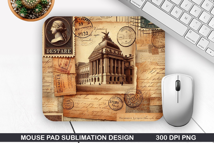 Vintage Mouse Pad Sublimation PNG Design - Mouse Pad PNG