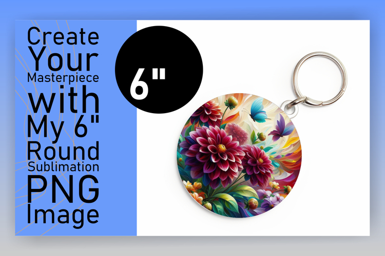Sophisticated Round Design for Keychains , Flowers