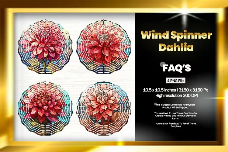 Dahlia Wind Spinner Sublimation - 04 Variations